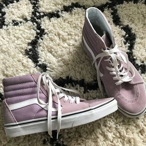 Lavender Vans high top SK8-Hi shoes